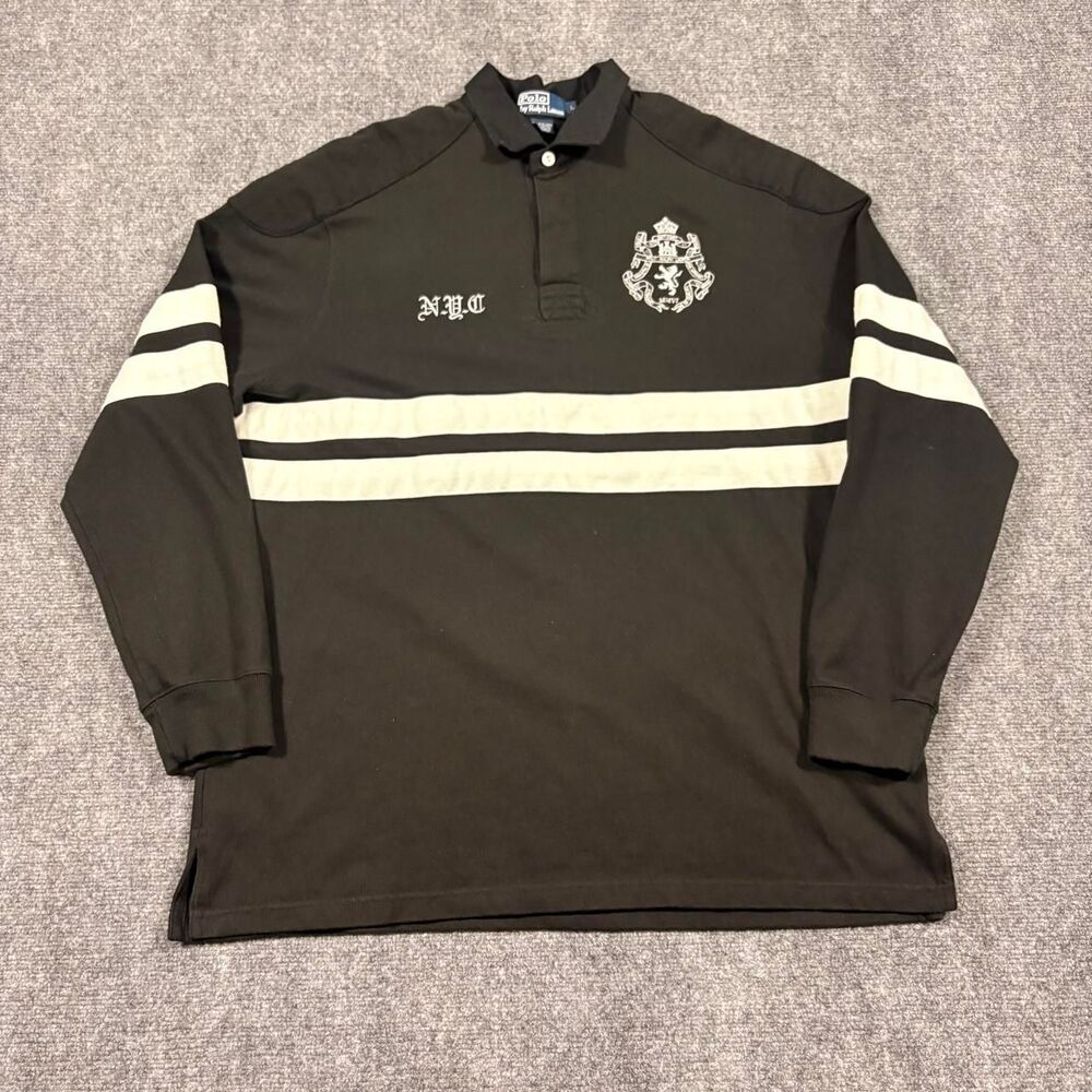 polo ralph lauren NYC crest logo long sleeve rugby polo